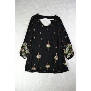 Free People Women's Medium Black Oxford Swing Dress